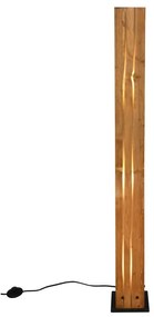 Fekete-natúr színű állólámpa fa búrával (magasság 121 cm) Karuni – Trio