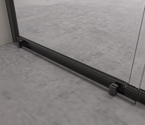 Erga Alpine, tolóajtós zuhanykabin 90 (ajtó) x 100 (fal) x 195 cm, 6mm átlátszó üveg, fekete profil, ERG-V02-ALPINE-D090G100-BK
