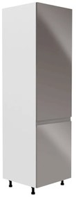 Hűtőgép szekrény, fehér/szürke extra magasfényű, jobbos, AURORA D60R