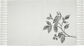 Clarine szőnyeg 60x90 madár ág écru szőnyeg nappali rojt pamut