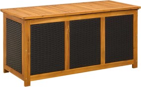 vidaXL Kerti Tároló Doboz 185 L Tömör Akácfa 113 x 50 x 56 cm Fekete