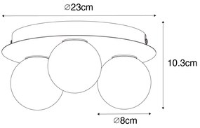 Modern fürdőszobai mennyezeti lámpa acél 3-lámpás - Cederic