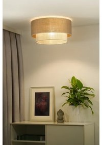 Duolla - Mennyezeti lámpa YUTE BOHO 3xE27/15W/230V átm. 60 cm barna/krémes