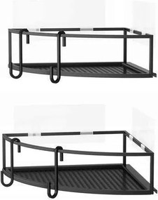 2 Db-os CUbiko Sarokpolc Szett Fekete Akasztós