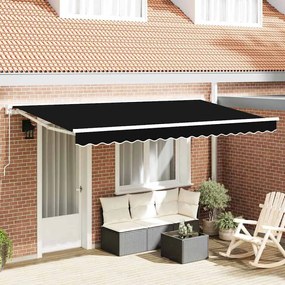 Behúzható napellenző Fekete 400x200 cm szövet