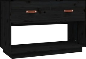 vidaXL fekete tömör fenyőfa TV-szekrény 90x40x602 cm
