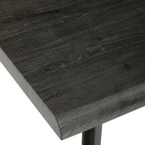 Étkezőasztal, 160x90x75 cm, MDF lap, szürke tölgy dekor, fém lábak