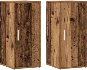 vidaXL 2 db antik fa színű szerelt fa cipősszekrény 32 x 35 x 70 cm