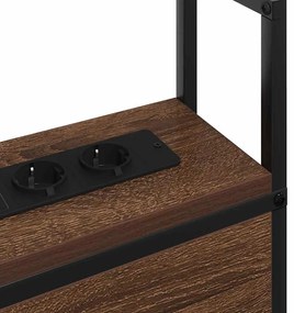 Tárolós Fejtámla Töltő Állomással barna tölgy 75 cm Faanyag