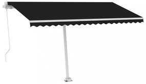 antracitszürke kézzel kihúzható póznás napellenző 450 x 300 cm