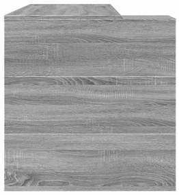 Szürke sonoma színű szerelt fa irodai asztal 123,5x73,5x75 cm