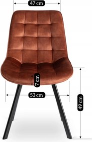 Szék rozsdabarna színben, bársony kárpittal. RICK