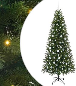 vidaXL Mű karácsonyfa 300 LED-del állvánnyal Zöld 210 cm PE és PVC