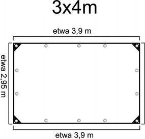 3x4m Átlátszó Vasalt Kerti Ponyva autó terasz pavilon