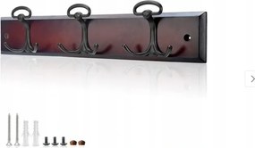 Falra szerelhető akasztó 6 fekete akasztóval Dió