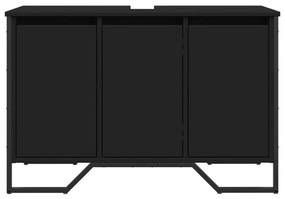 fekete szerelt fa fürdőszobai mosdószekrény 91 x 35 x 60 cm