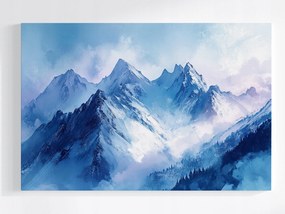 Poszter Tájkép Kilátás Tájkép Hegyek Tél Hó Alpok 120x80