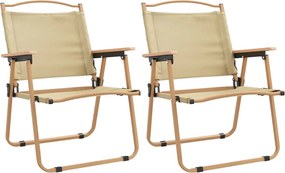 vidaXL 2 db bézs oxford szövet camping szék 54 x 55 x 78 cm