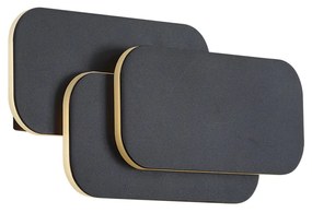 Modern fekete fali lámpa LED-del, 3 lépésben dimmelhető - Dias