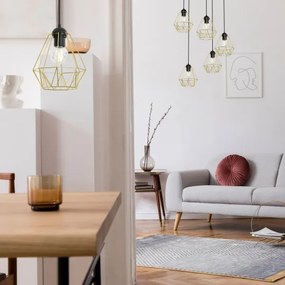 Csillár zsinóron BERGEN 5xE27/60W/230V fekete/arany