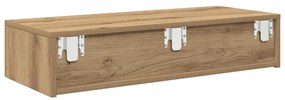 Falipolc fiókokkal artisian tölgy 80x33x17 cm műszaki fa