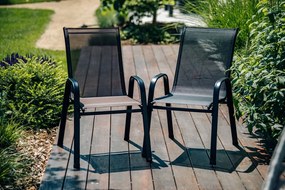 AKCIÓ Kerti székek TAVERNO szett 2db szürke/fekete II. minőség