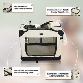 Leopet Szállítódoboz kutyáknak L 70 x 52 x 52 cm bézs