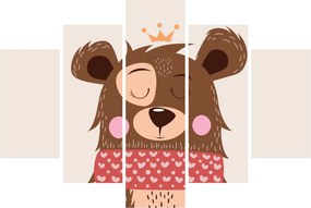 Kép - Teddy maci piros sállal (150x105 cm)