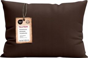 Pamut Párnahuzat 50X70 Csokoládé Szuper Minőségű Rejtett Cipzár Lengyel