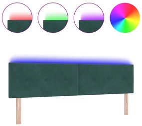 LED Fejtámla Gombos Bőrhatású Sötétzöld 90 cm