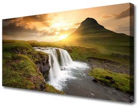 Canvas kép Mountain Waterfall Természet 100x50 cm