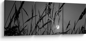 Kép - rét naplementével (órával) (90x30 cm)