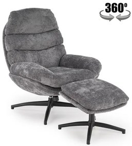 Dario fotel lábtartóval és hintázó funkcióval szürke
