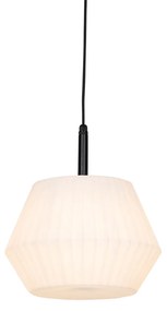 Modern kültéri lógólámpa fekete fehér árnyékolóval 33 cm IP44 - Robbert
