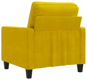 sárga bársony kanapéfotel 60 cm