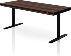 Elektromos ülő-álló íróasztal fiókkal és Qi vezeték nélküli töltővel fekete/dió, 1600 mm: ELLIS