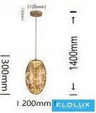 UNIVERSO Függeszték 12w 1080lm 3000k 360° IP20 ∅200x300x1400mm amber