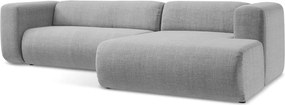 Világosszürke sarokkanapé (jobb oldali-heverő résszel) Ekahi – Makamii