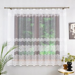 Jacquard Függöny Növényi Mintával, Vízszintes Csíkos Mintával 550 Széles X 165 Magas