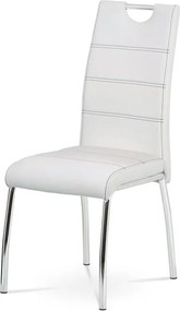 Étkezőszék, fehér, műbőr, WT – HC-484