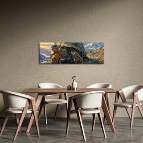 Kép - Teknős és hegyvidéki táj (órával) (90x30 cm)