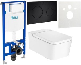 Set WC csésze Roca Inspira A346537S00, beépíthető keret Roca Duplo A890070020, A80153200B, A890189206, A890063000