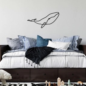 Whale fém fali dekoráció, 50×25 cm