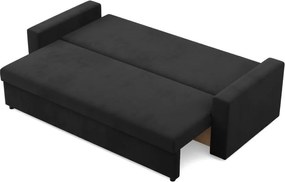 Zeus kanapéágy, szövet anyag, hab töltet, egyenes kartámasz, fekete