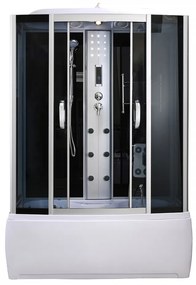 Emilia 85x150 cm hidromasszázs kádkabin elektronikával Black