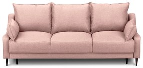 Ancolie rózsaszín kihúzható kanapé ágyneműtartóval, 215 cm - Mazzini Sofas