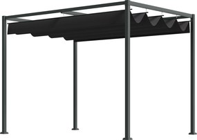 Outsunny Pergola kb. 3x2m Kerti Pavilon Terasz Fedés Fém Szabadon Álló Kerti Pavilon Állítható Tetővel, UV Védelemmel, Napvédelemmel Teraszhoz és Kert