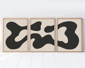 Huhu199 keretezett MDF falikép, 50 x 70 cm, 3 db-os szett