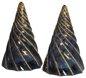 Fekete elemmel működő fénydekoráció készlet 2 db-os ø 6 cm Vilma Tree – Sirius