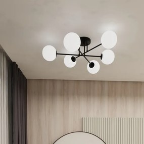 Csillár ROMA 6xE14/10W/230V fekete/fehér